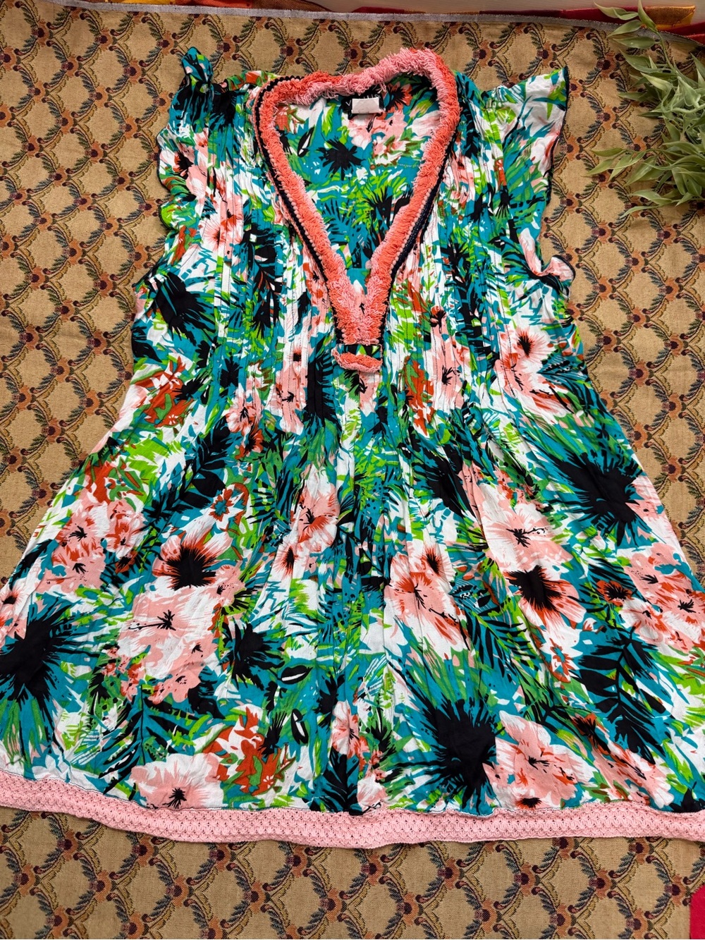 Tropical Floral V-Neck Tunic - Venus
